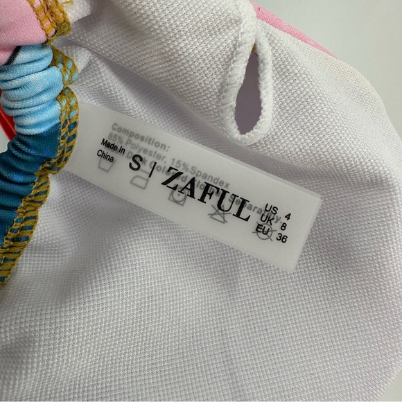NWT ZAFUL Bowknot Side Tie String Bikini Colorblock Size Small - Picture 9 of 10